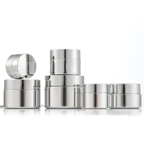 

silver plated glass cosmetic jars cream bottles 5g 10g 15g 20g 30g 50g lip balm cream containers