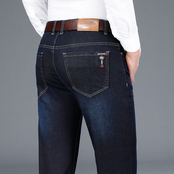 

cs1av volcanic high waist men's straight 2020 autumn and winter new loose large size washed jeans dad male and jeans pr3fd, Blue