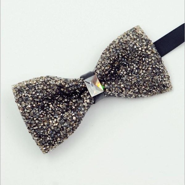 

mens bowtie wedding shiny diamond necktie adjustable party ties butterfly for marry business gift woman solid color decoration, Blue;purple