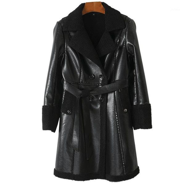 

2020 new winter fashion ladies faux fur coat casual women overcoat thicken warm solid color female outerwear1, Black