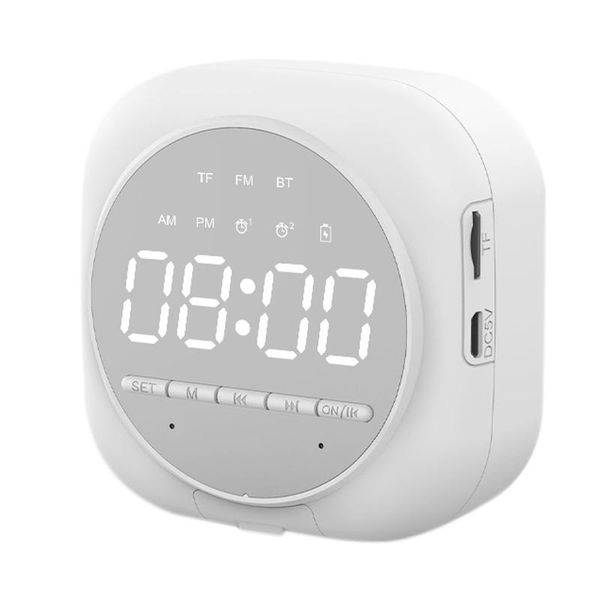 

alarm clock bluetooth speaker multifunction with led mirror snooze wireless subwoofer music player table clock