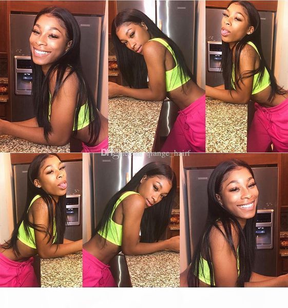 

silky straight virgin human hair wigs glueless full lace wigs with baby hair human lace wig cap bleached knots, Black;brown