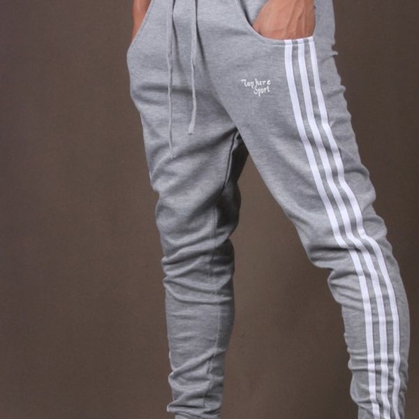 

striped sports leggings slim fit harem trendy men's multi color straddle x112 tight sports pants tight pants yjacc, Blue