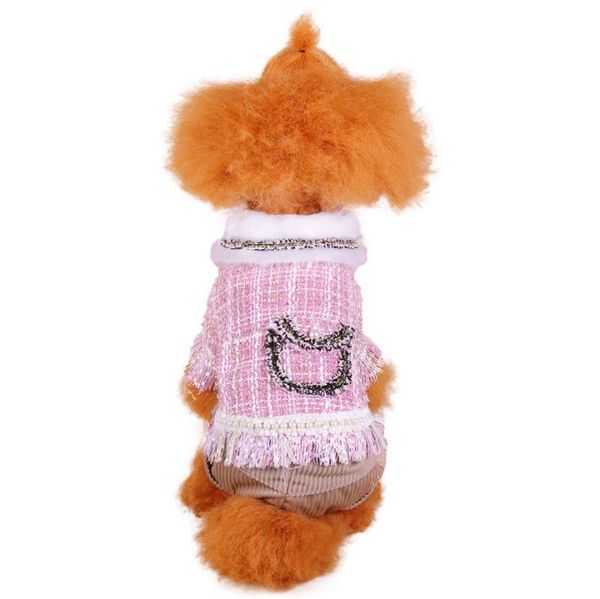 

princess dog cat winter dress pants sets jacket pet puppy hoodie warm clothes apperal 6 sizes 2 colours