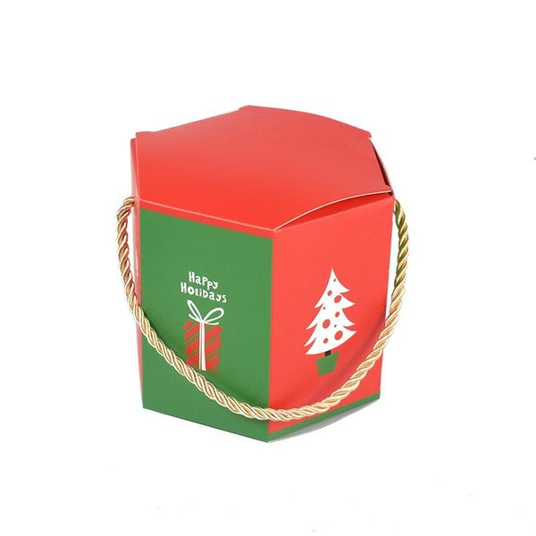 

stobag 10шт ручки бумажная коробка санта-клауса 12x10cm новогодний подарок конфеты шоколад поставки красный празднуют украшения упаковка box