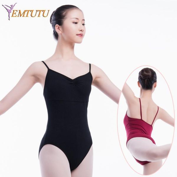 

ballet gymnastics leotard for girl ballet leotards for women blue white cotton lycra camisole dance wear bodysuit1, Black;red