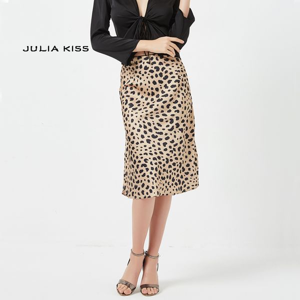 

women leopard print a-line skirt leopard long skirts, Black