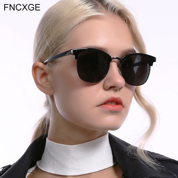 

2020 semi-rimless women's sunglasses vintage retro men sun glasses driving uv400 classic oculos de sol gafas retro eyeglasses, White;black