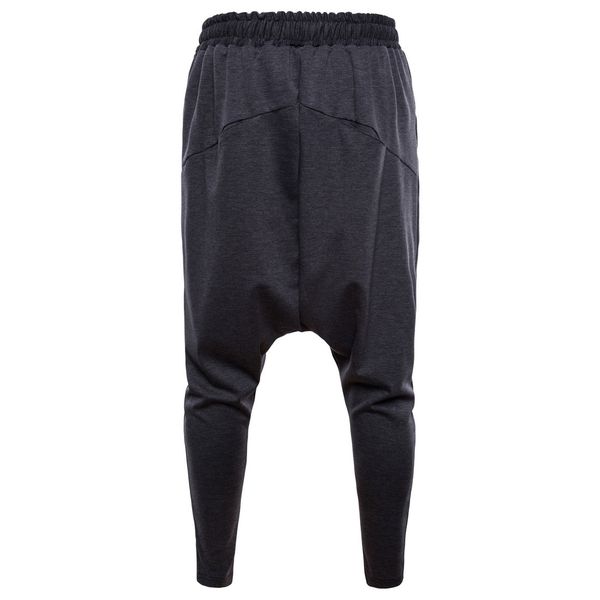 

harem pants men hip hop casual joggers elastic waist cotton sweatpants male streetwear midweight trousers ropa de hombre 201110, Black
