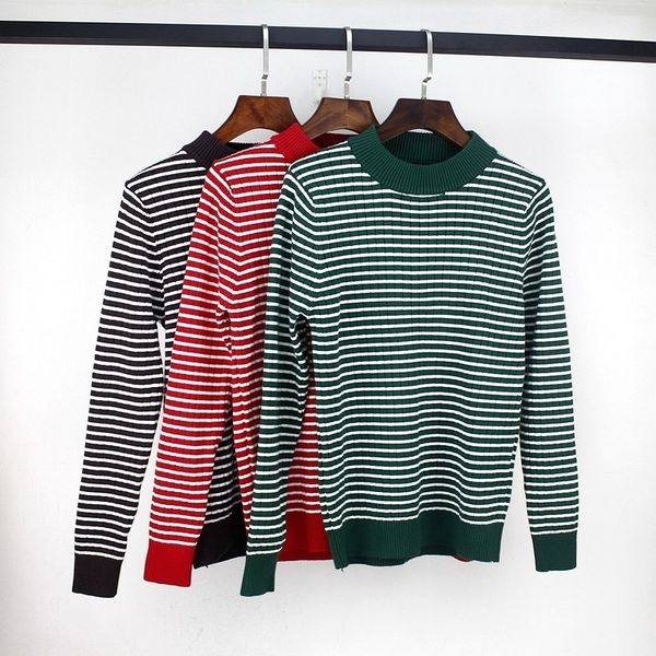 

onlysvter fashion striped women sweater autumn winter warm pullover and sweater knitted soft jumper femme sweater t200319, White;black