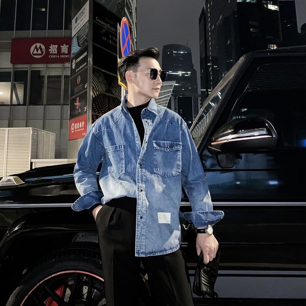 

daio ethan design autumn loose ins denim men's work jacket versatile coat trend