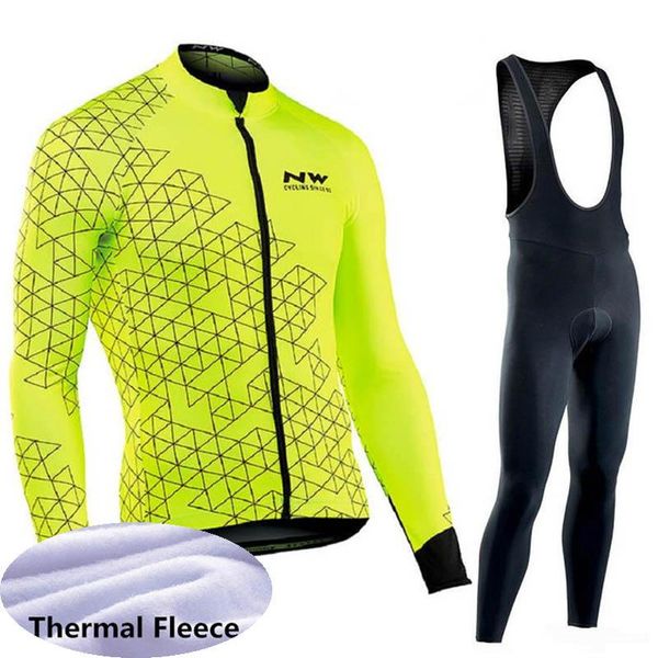 

ropa ciclismo 2020 men team long sleeve cycling jersey bib pants set winter thermal fleece mtb bike clothing racing wear y032601, Black;blue