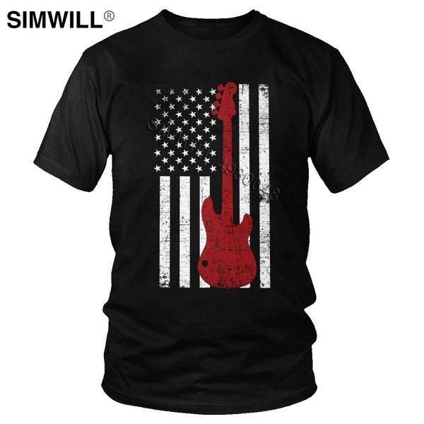 

retro american flag bass guitar for printed short sleeve rock musician bassist gift patriotic tee hooded sweatshirt hoodie men t shirt