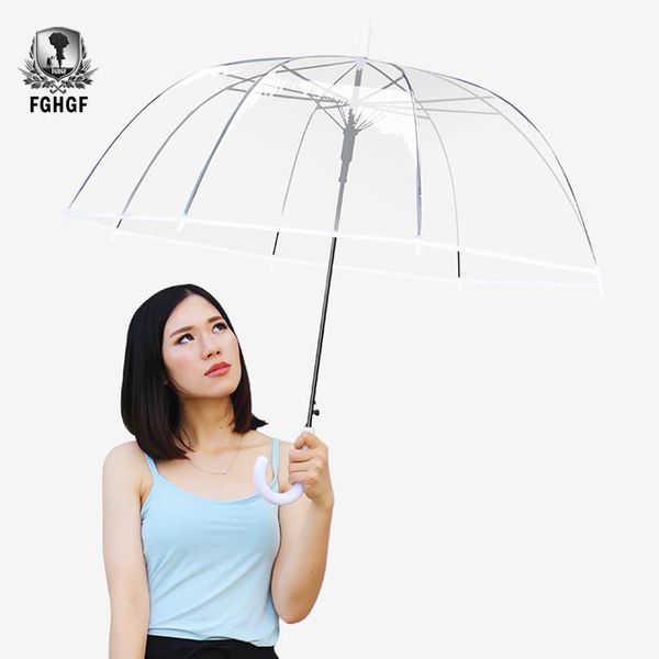 

fghgf 8k transparent umbrella fashion long handlefemale male rain women men semi matic creative big umbrella bbyqut lipper