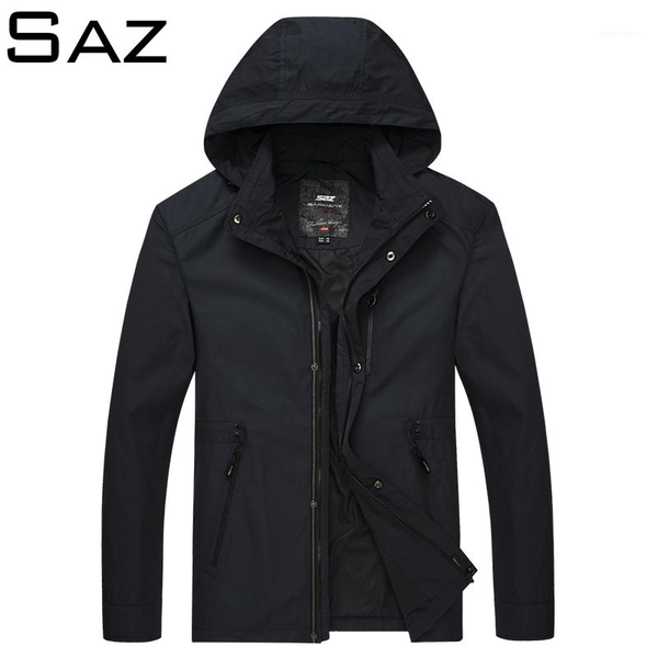 

saz jacket men's windbreaker 2020 spring and autumn new jacket men's windbreaker pilot hooded male1, Black;brown