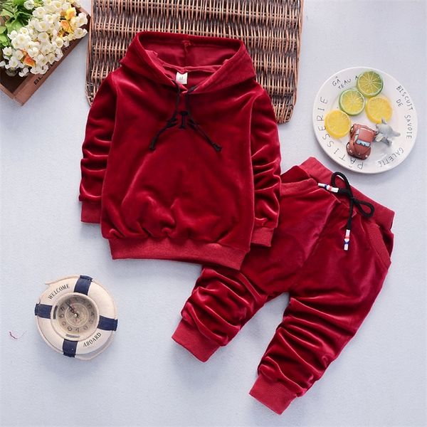 

children clothing autumn winter boys girls clothes 2pcs outfits kids clothes christmas costume suit girls velvet clothing sets 201126, White