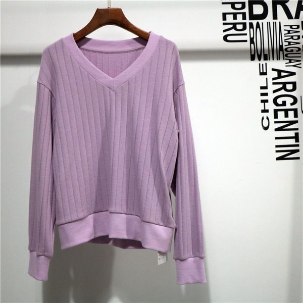 

2020 spring autumn sweaters women england style fashion elegant solid v-neck 100% cotton femme sweaters women pullovers hoodi, Black