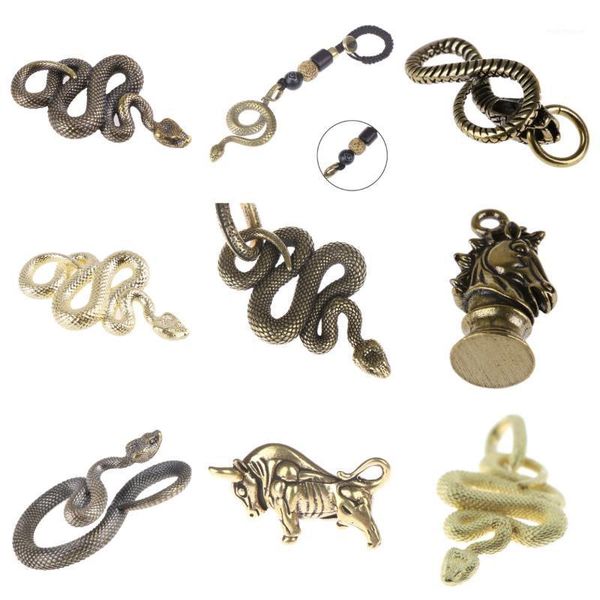 

keychains 1pc fashion brass metal snake shape keychain handmade key chain ring handbag pendant1, Silver