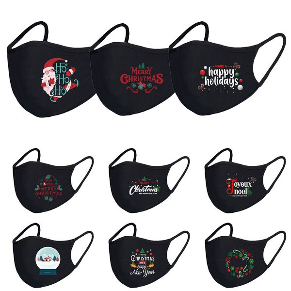

selling christmas new face mask foreign trade explosion models christmas breathable cotton mask protective black mask owc3351
