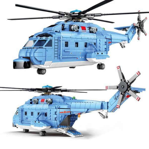 

908pcs army military helicopter model fighter building blocks with figures model bricks sets kits educational toys for children qylsqv