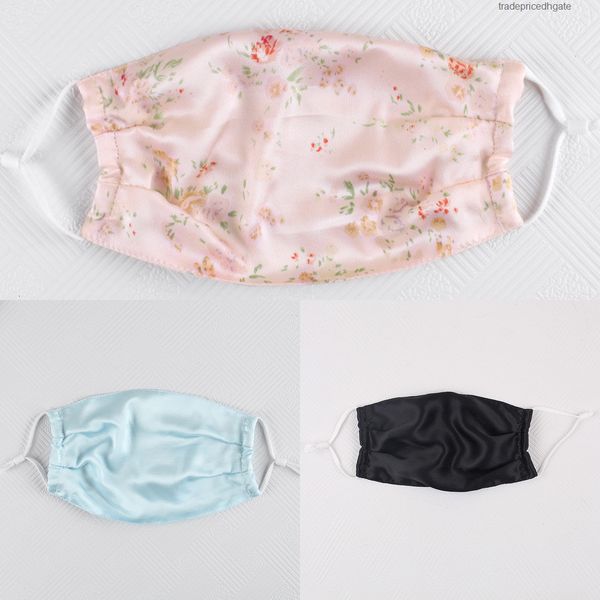 

sun-resistant print silk floral face mask fashion dustproof masks women summer thin mouth 440v