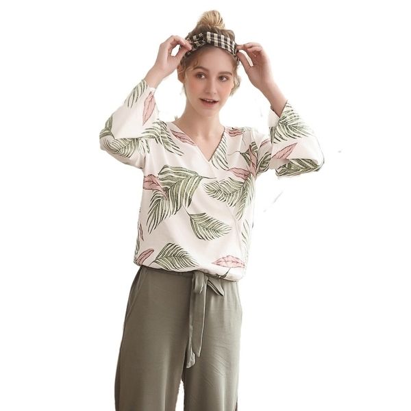 

pjs beach style women pajamas set new spring trendy pj set leisure home wear lingerie pajama 100% cotton floral sleepwear y200425, Black;red