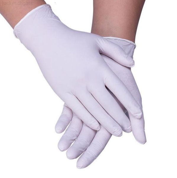 

factorymkpj9-inch powder-hemp finger nitrile disposable salon household gloves universal for left and right hand ee