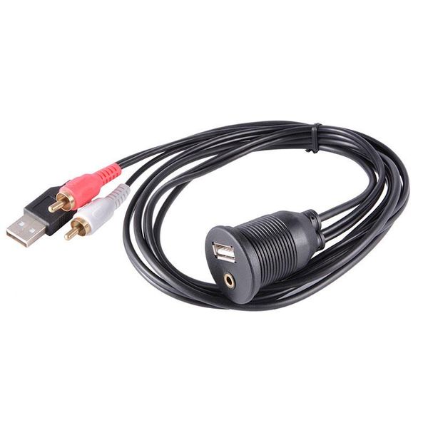

computer cables & connectors 1m-2m dash mount installation usb/aux 2rca accessory universal extension cable ur2