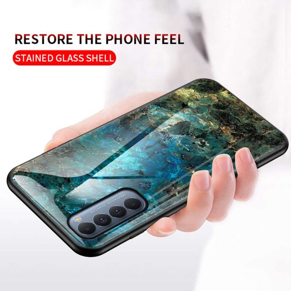 

phone case oppo 4 anti-knock marble glass shell for realme 5 6 7 7pro c2 c3 c11 c15 x50 x50pro v5 reno 2 3 4pro