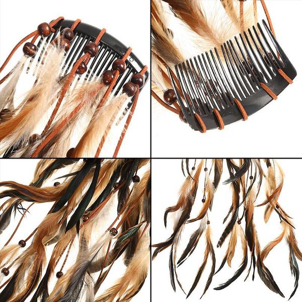

haimeikang new boho peacock headpiece headdress headband women festival feather headband hippie headdress hair acc qylvlc