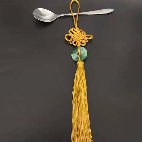 

10pcs lot green jade piece chinese knot tassels silk fringe pendant diy home textile curtain garment jewelry flower tassel trim h jllhdp