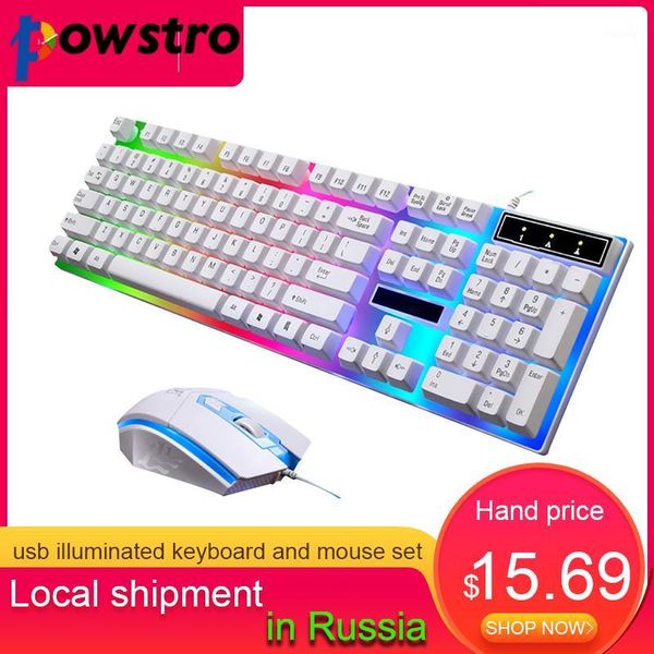 

keyboard mouse combos gaming colorful led wired and kit 2.4g computer professional multimedia kit1