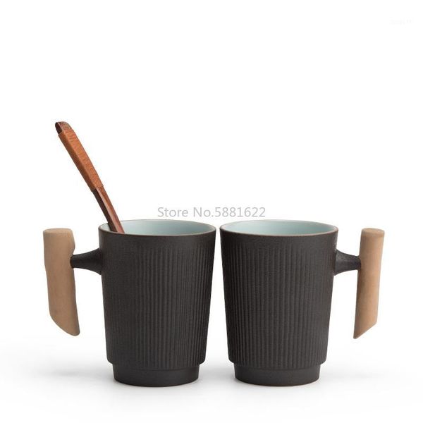 

black crockery ceramic mugs with filters coffee cup cup 250ml1