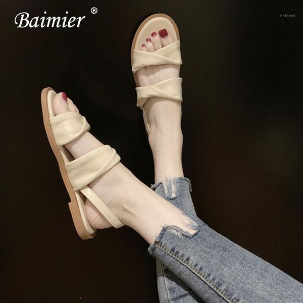 

sandals 2021 summer women low heels comfortable flat open toe beach shoes cross strap sandals1, Black