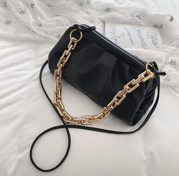 

2020 women handbags purse women shoulder bags thick chain double shoulder strap wholesale women clouds bag