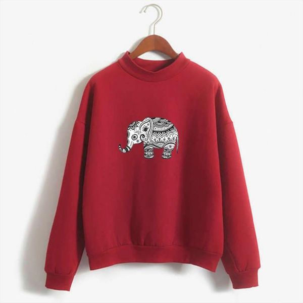 

hoodies autumn winter cartoon sweatshirts retro flower elephant japanese print fleece loose sweatshirt female harajuku pullover, Black
