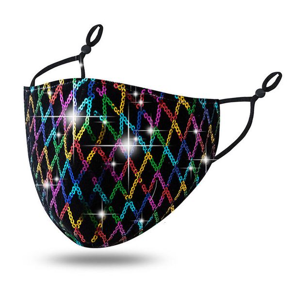

facemask colorful face masks black fashion designer bling dustproof breathable washable adjustable sequin anti dust fog mouth masks