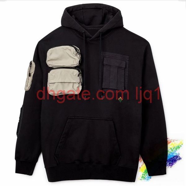 

embroidery hoodies men women 1 hoodie multiple pockets hooded, Black