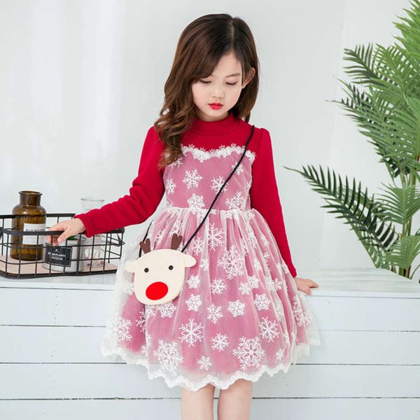 

amber wine korean red christmas children's princs skirt lace girl's drs, Red;yellow