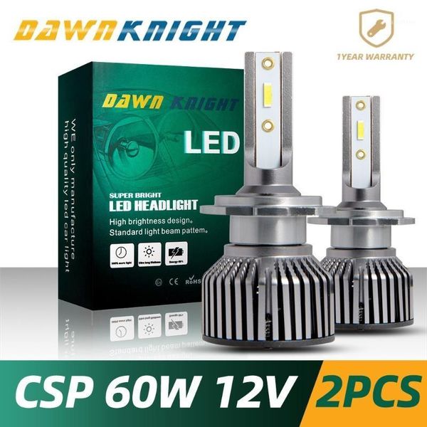 

dawnknight 2pcs h7 led bulb h4 h1 h3 h8/h9/h11 h27/880 9005/3 9006/4 d2s(r/c) f4 csp chip led headlight bulb mini size1