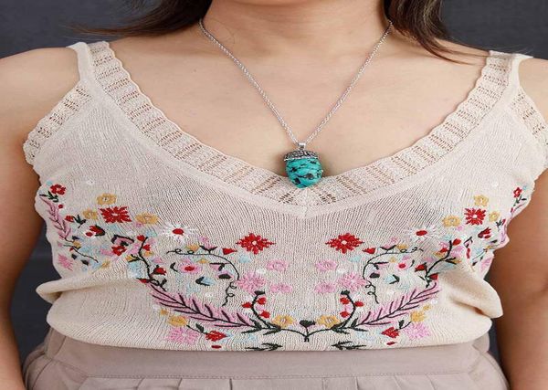 

mens женщин камень ожерелье бирюза горный хрусталь цепи колье ожерелье панк ювелирных изделий femme homme bijoux jlljmg ffshop2001, Golden;silver