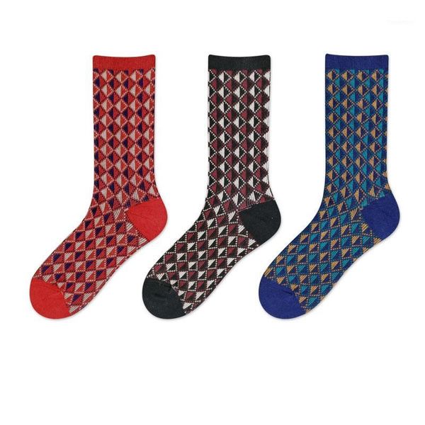 

casual business men's diamond red color stockings fashion harajuku hip hop street skateboard trendy cotton socks1, Black