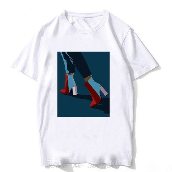 

spring summer personality high heel cartoon print 100% cotton short sleeve vogue femme tees hoodie designers t shirts sweatshirt