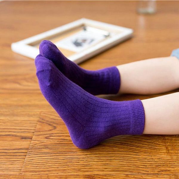 

children's solid color striped socks warm in autumn and winter, sweat absorption, ventilation and friction proof cott jlltmg, Black