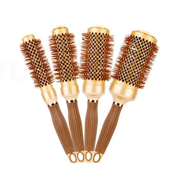

hair salon aluminum round comb hairdressing brushes curler brush salon styling tools massage c qylidq lipper, Silver