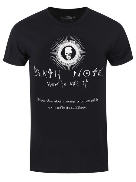 

sport 100% cotton print mens summer death note how to use it men's black t-shirt tee shirt