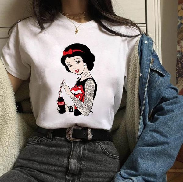 

vogue t shirt women punk tattoo princess gothic t shirts women short sleeve white tshirt