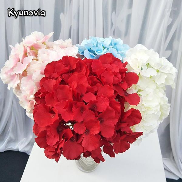 

kyunovia 5pcs/lot big silk hydrangea flower head size l wedding flowers wall wreath decoration 54pcs petal composition ky1331