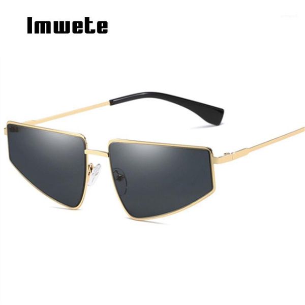

sunglasses imwete vintage irregular women men trendy ocean lens red sun glasses shades female uv400 sunglass metal eyewear ladies1, White;black
