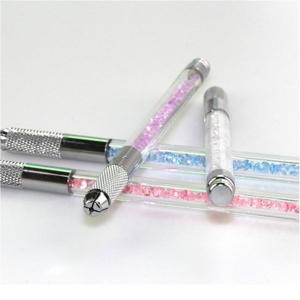 

13.4cm permanent eyebrow pen tattoo handheld double acrylic crystal microblading for makeup 13.4cm p qylfck